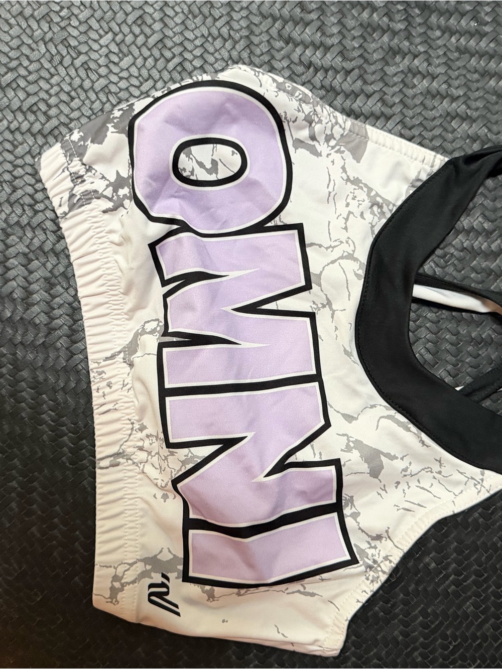 Varsity Lavender Marble-Print Crop Top
